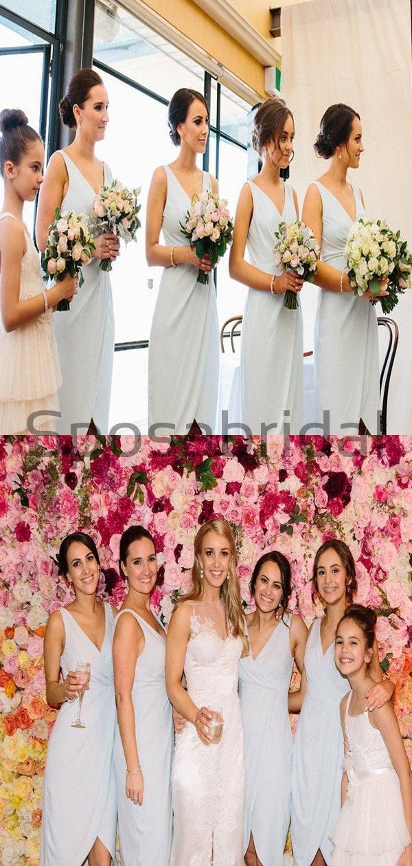Pale Blue V-Neck Unique Beach Summer Short Bridesmaid Dresses WG800 SposaBridal Pale Blue V-Neck Unique Beach Summer Short Bridesmaid Dresses WG800 SposaBridal