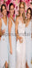 Pale Blue V-Neck Unique Beach Summer Short Bridesmaid Dresses WG800