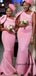 Pink Unique Design Mermaid Bridesmaid Dresses WG920