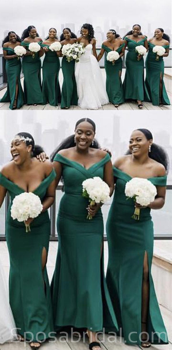 Plus Size Popular New Long Satin Mermaid Off Shoulder Bridesmaid Dress SposaBridal Plus Size Popular New Long Satin Mermaid Off Shoulder Bridesmaid Dress SposaBridal