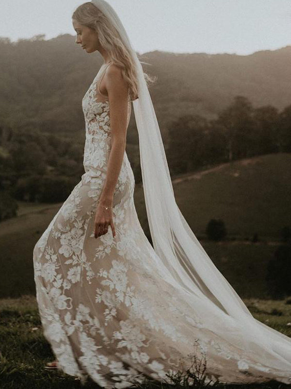 Luxury Ivory Mermaid Rustic Boho Lace Long Vintage Wedding Dresses, WD SposaBridal Luxury Ivory Mermaid Rustic Boho Lace Long Vintage Wedding Dresses, WD SposaBridal
