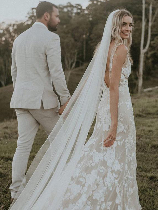 Luxury Ivory Mermaid Rustic Boho Lace Long Vintage Wedding Dresses, WD SposaBridal Luxury Ivory Mermaid Rustic Boho Lace Long Vintage Wedding Dresses, WD SposaBridal