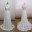 A-line Chiffon With Lace Simple V-Neck Free Custom Handmade Wedding Dresses, WD0135
