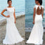 Lace Beach Open Back Cap Sleeves Scoop Custom Handmade Wedding Dresses,  WD0230