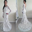 Long Sleeves Lace V-Back Elegant New Design Mermaid With Train Wedding Dresses,  WD0231