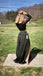 Black Long Sleeves Sexy Slit Two-piece Party Cheap A-line Prom Long Evening Party Prom Dress,PD0056 - SposaBridal