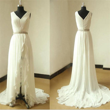 Beach Unique Simple Pretty  High Quality Custom Make Wedding Dresses, WD0115 - SposaBridal