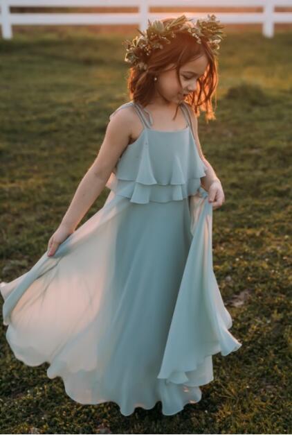 Chiffon Cheap Lovely Comfortable Cute Simple Flower Girl Dresses, FG00 – SposaBridal Chiffon Cheap Lovely Comfortable Cute Simple Flower Girl Dresses, FG00 – SposaBridal