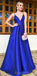 Royal Blue A-line Simple Modest Popular Custom Cheap Long Party Prom Dresses, PD1269
