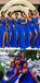 Royal Blue Top Lace Chiffon Side Slit Formal Popular Bridesmaid Dresses, WG524