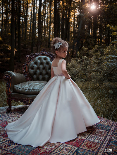 Satin Formal A-ling Affordable Cheap Elegant Flower Girl Dresses, Juni SposaBridal Satin Formal A-ling Affordable Cheap Elegant Flower Girl Dresses, Juni SposaBridal