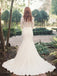 Sexy Deep V-Neck Lace Long-sleeve Top Mermaid Long Wedding Dresses, WD0038