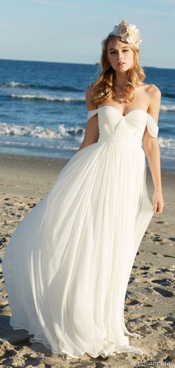 Sexy Off Shoulder Unique Casual A-line Cheap Beach Wedding Dresses, WD SposaBridal Sexy Off Shoulder Unique Casual A-line Cheap Beach Wedding Dresses, WD SposaBridal