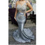 Sexy Elegant Mermaid Long Sleeves Gray Unique Long Modest Prom Dresses PD1929