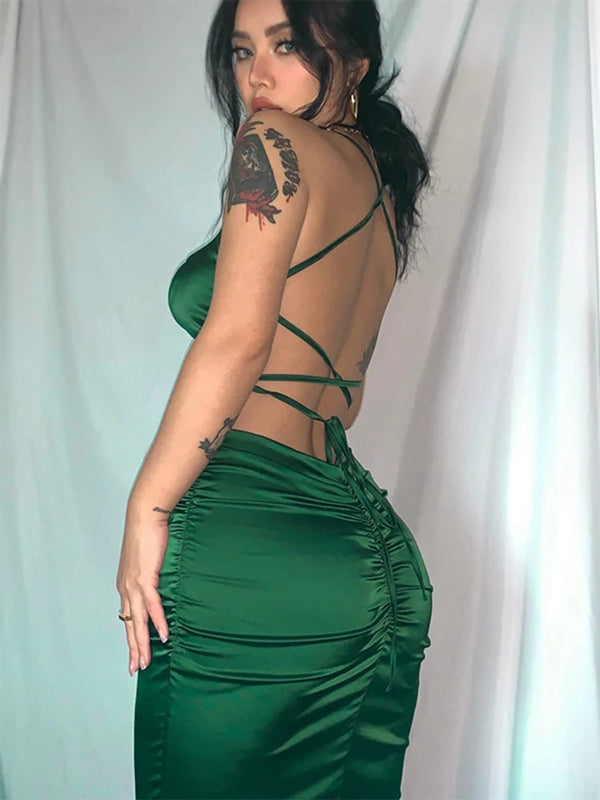 Sexy Green, Black Open Back Sweetheart Spaghetti Straps Mermaid Long P SposaBridal Sexy Green, Black Open Back Sweetheart Spaghetti Straps Mermaid Long P SposaBridal