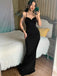 Sexy Green, Black Open Back Sweetheart Spaghetti Straps Mermaid Long Prom Dresses, PD3578