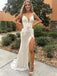 Sexy Spaghetti Strap Side Slit Lace Sequins Wedding Dress, WD3003