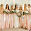 Shining Sparkly Popular New Mermaid Sweetheart Strapless Long Rose Gold Sequin Bridesmaid Dresses, WG279