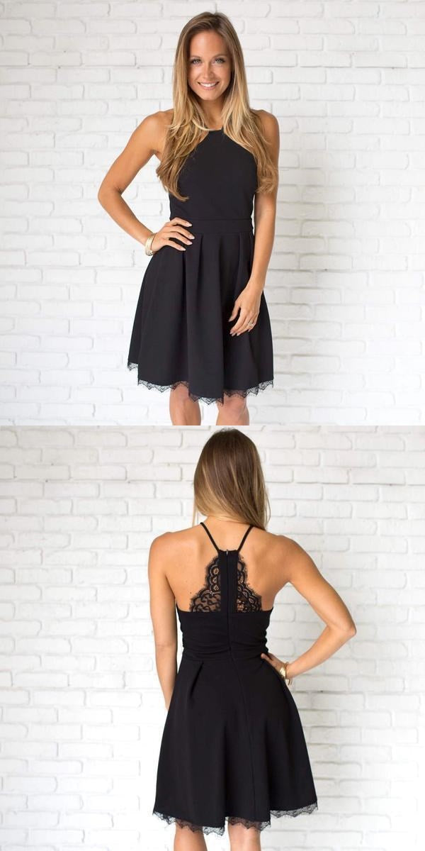 Simple Casual Short Cheap Black Homecoming Dresses 2018, CM524 SposaBridal Simple Casual Short Cheap Black Homecoming Dresses 2018, CM524 SposaBridal