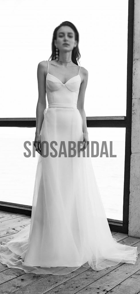 Spaghetti Straps Dream Beach Simple Wedding Dresses WD0521