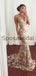 Spaghetti Straps Lace V-Neck Mermaid Modest Prom Dresses PD2180
