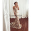 Spaghetti Straps Lace V-Neck Mermaid Modest Prom Dresses PD2180