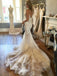 Luxury Spaghetti Straps Lace Mermaid Beach Long Wedding Dresses, WD0585
