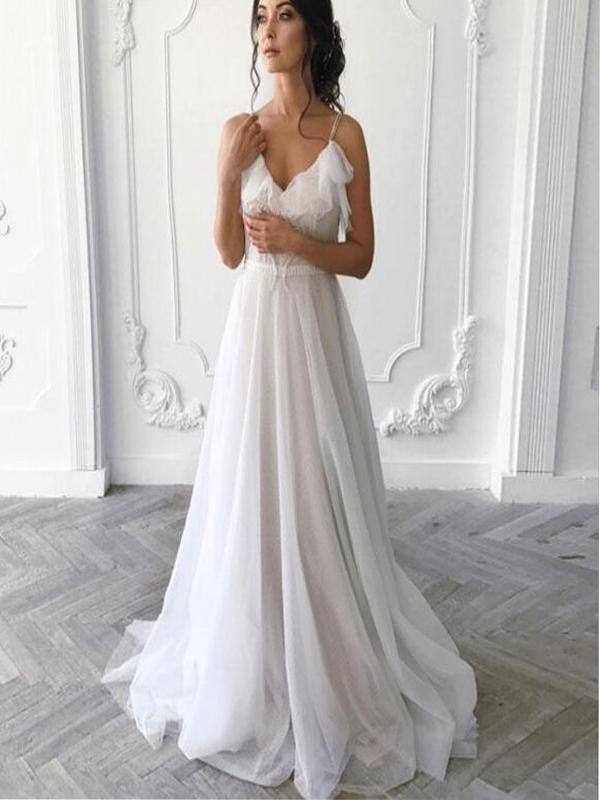 Spaghetti Straps Fairy Pretty A-line Long Prom Dresses, prom dress for SposaBridal Spaghetti Straps Fairy Pretty A-line Long Prom Dresses, prom dress for SposaBridal