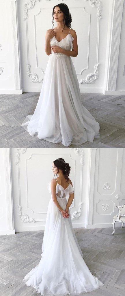 Spaghetti Straps Fairy Pretty A-line  Long Prom Dresses, prom dress for wedding,PD0922