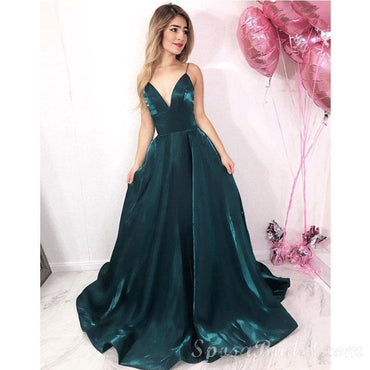Spaghetti Straps Simple Custom Made Long Prom Dresses, Most Popular Prom Dress , PD1341