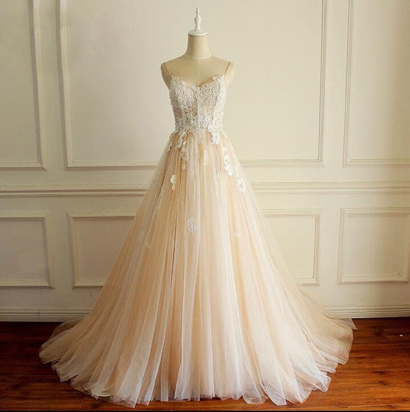 Spaghetti Straps Simple Summer Beach Wedding Dresses, See-through 2018 –  SposaBridal