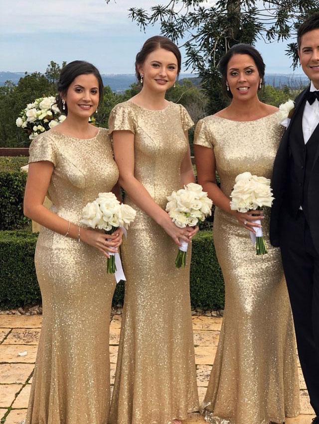 2019 Free Custom Sequin Sparkly Simple Most Popular High Quality Unique Bridesmaid Dresses, PD0536 - SposaBridal