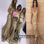 Sparkly Sequin Off SHoulder Spaghetti Straps Mermaid Modest Bridesmiad Dresses with slit ,WG319
