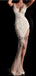 Sparkly V-Neck Mermaid Side Slit Long Unique Design Modest Prom Dresses PD1915