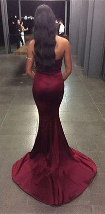 Strapless Mermaid Sweetheart Side Slit Party Cocktail Prom Evening Long Prom Dresses Online,PD0167