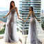 Unique One Shoulder Tulle Beaded Modest Formal Long Prom Dresses PD2104