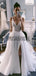 V-Neck Sparkly Sequin Vintage Long Wedding Dresses WD0532