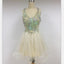 V-NECK Sparkly Organza Shining Discount Cheap Short in Size In Stock Prom Dresses Online,DD011