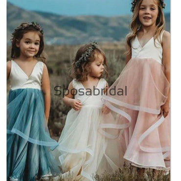 V-Neck Simple Cheap Lovely Custom Flower Girl Dresses, FG130