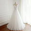 V Neck Open Back Full Lace Long Simple Beach Summer Spring Floor-length Cheap Wedding Dresses, WD0293