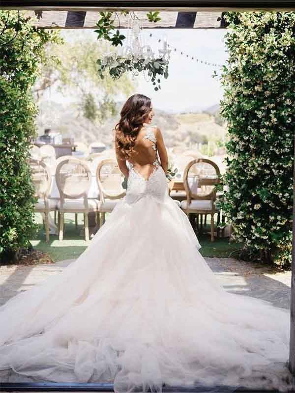 Sexy Elegant Mermaid Tulle Unique Custom Wedding Dresses, Party Prom D SposaBridal Sexy Elegant Mermaid Tulle Unique Custom Wedding Dresses, Party Prom D SposaBridal