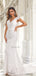 Sexy Bohemian V-neck Cap Sleeves Open Back Mermaid Long Wedding Dress, WD3095