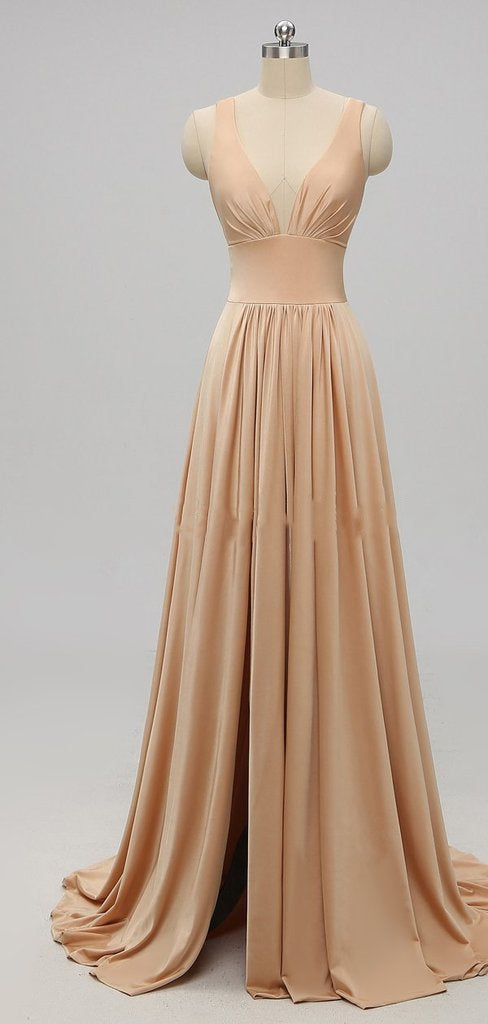 modest gold bridesmaid dresses Azazie Daphne