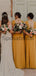 Yellow Cap Sleeves V-Neck Simple Unique Popular Bridesmaid Dresses WG677
