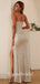 Sexy Sequin Spaghetti Straps V-Neck Sleeveless Side Slit Mermaid Long Prom Dresses, PD3588