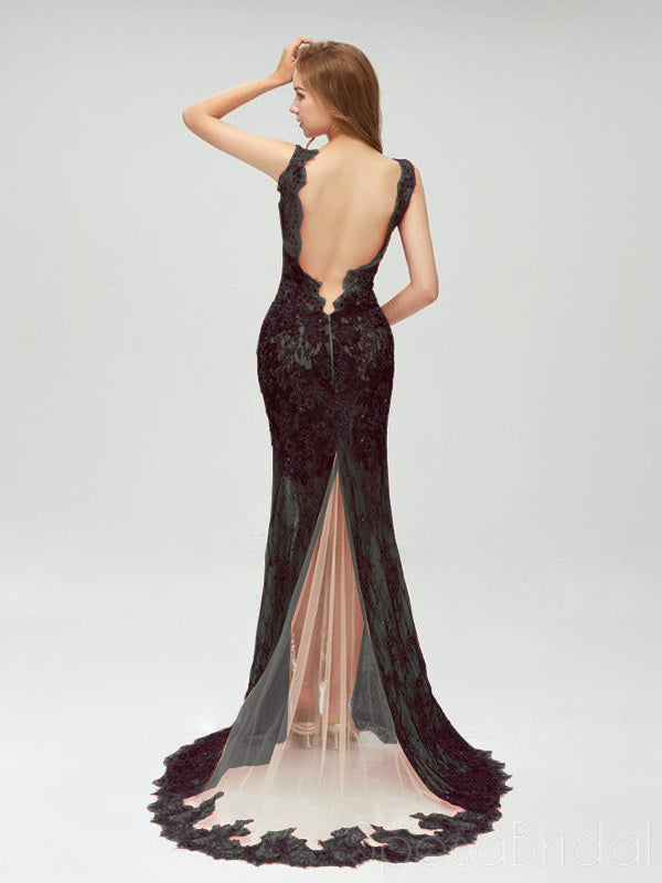 Charming Elegant Colorful Full Lace Mermaid  ELegant Side Split Prom Dresses, PD1025