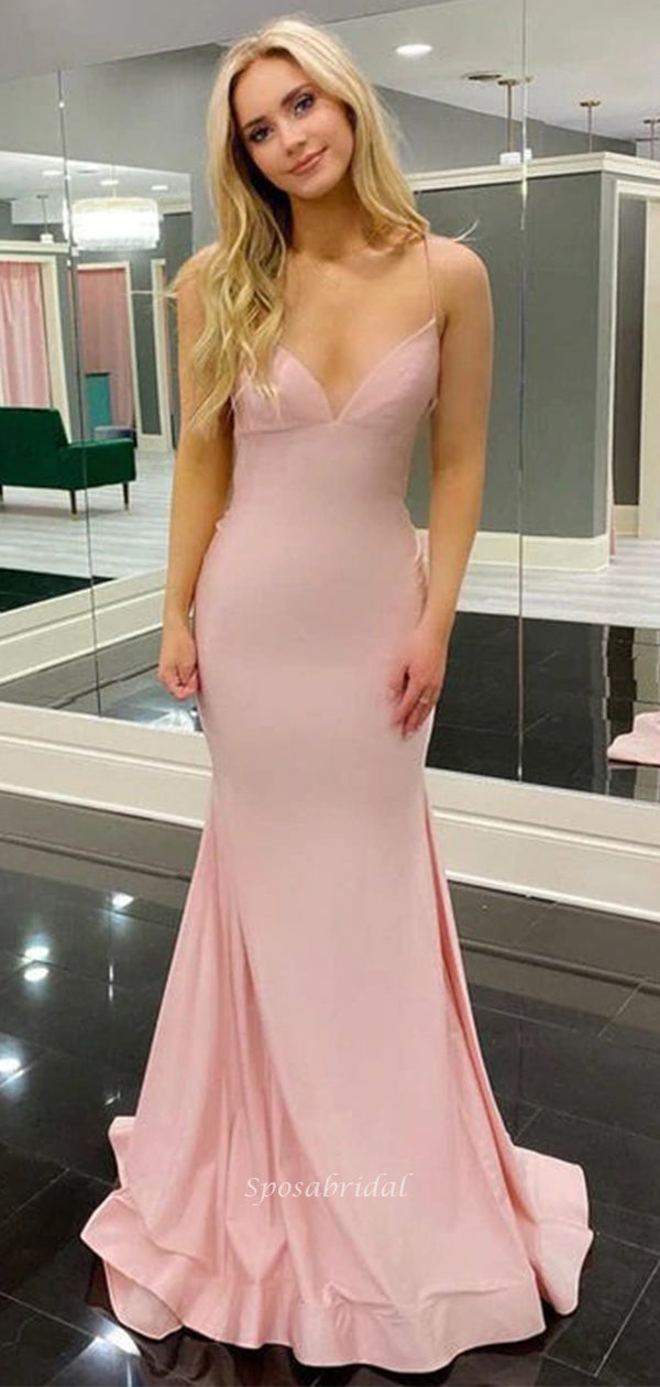 simple mermaid prom dress Simple black satin mermaid long prom dress, black evening dress