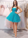 Charming Turquoise Strapless Sweetheart Short A-line Mini Homecoming Dress, HD3079