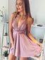 Simple Dusty Pink Cheap Short Homecoming Dresses 2018, CM554