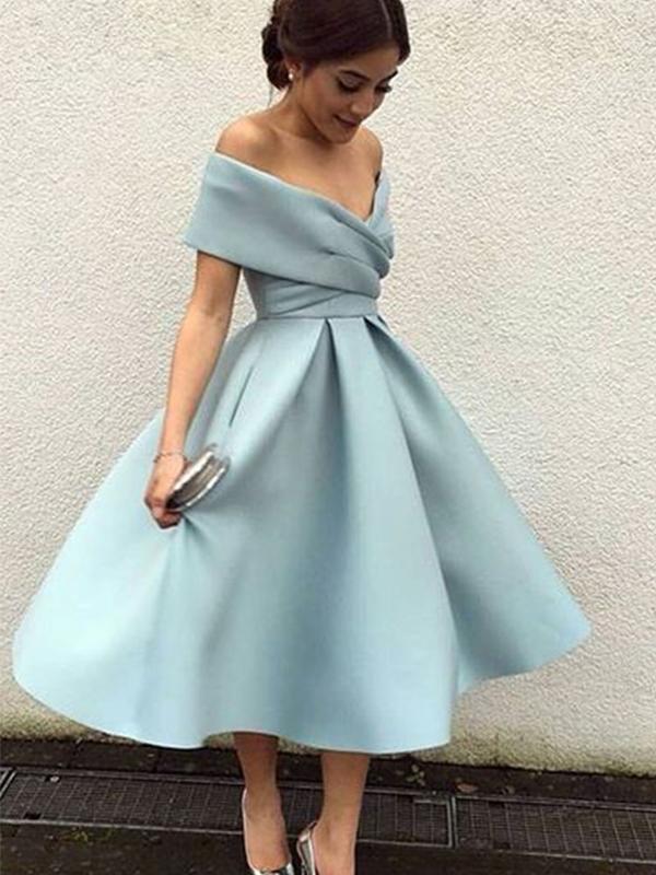 Off Shoulder Dusty Blue Short Cheap Homecoming Dresses 2018, CM543 SposaBridal Off Shoulder Dusty Blue Short Cheap Homecoming Dresses 2018, CM543 SposaBridal